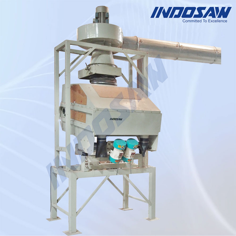 Destoner machine used as a grain pre cleaner for removing stones and impurities.