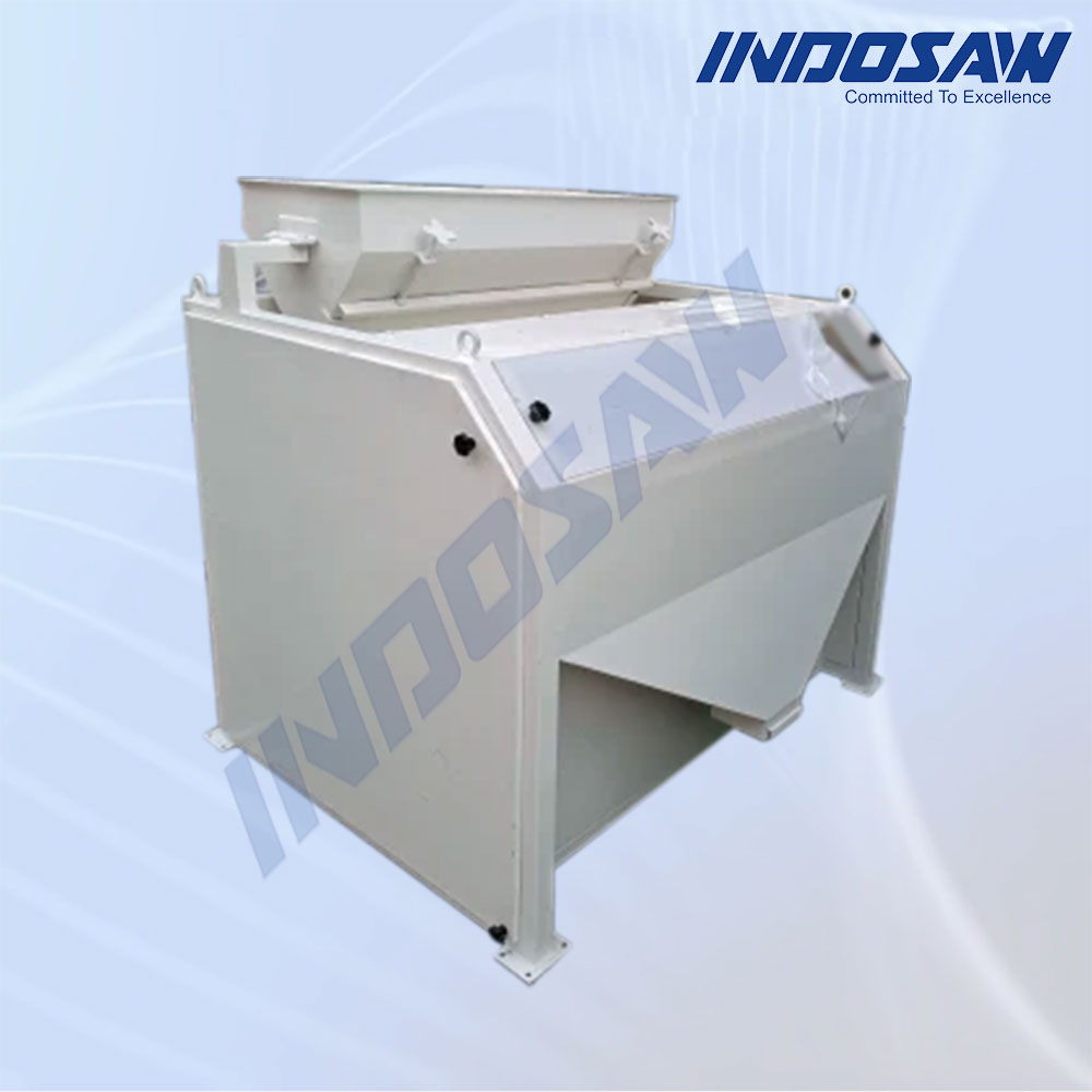 Magnetic destoner machine for effective grain cleaning and stone removal.